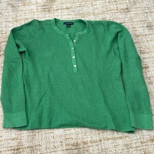 Lands end cotton cashmere button down sweater